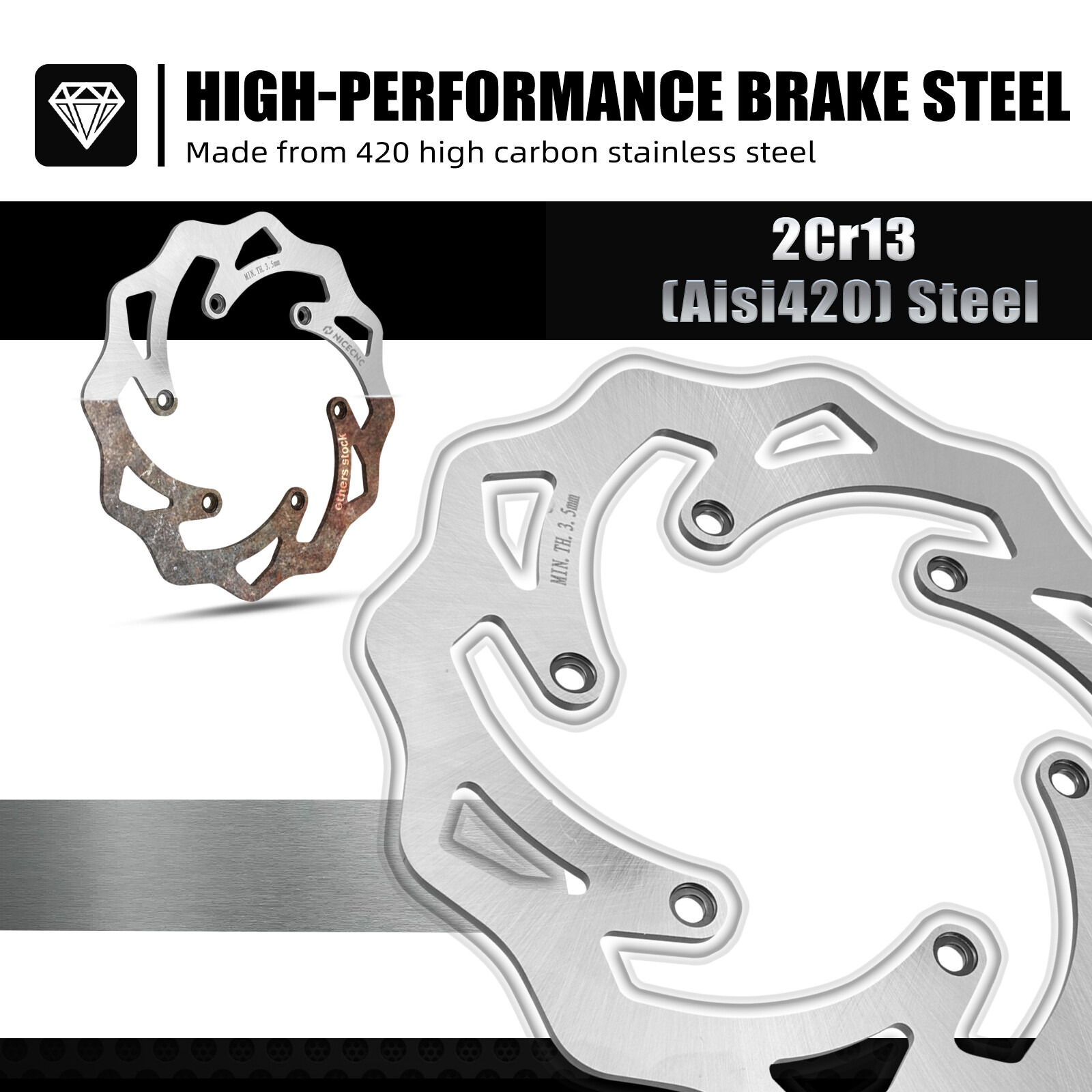 220mm Rear Brake Disc Rotor For KTM 125 150 200 250 300 350 400 450 500 525 530