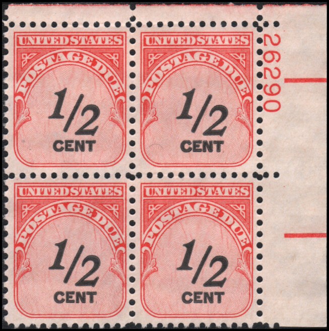 US #J88 NG VF plate block of 4