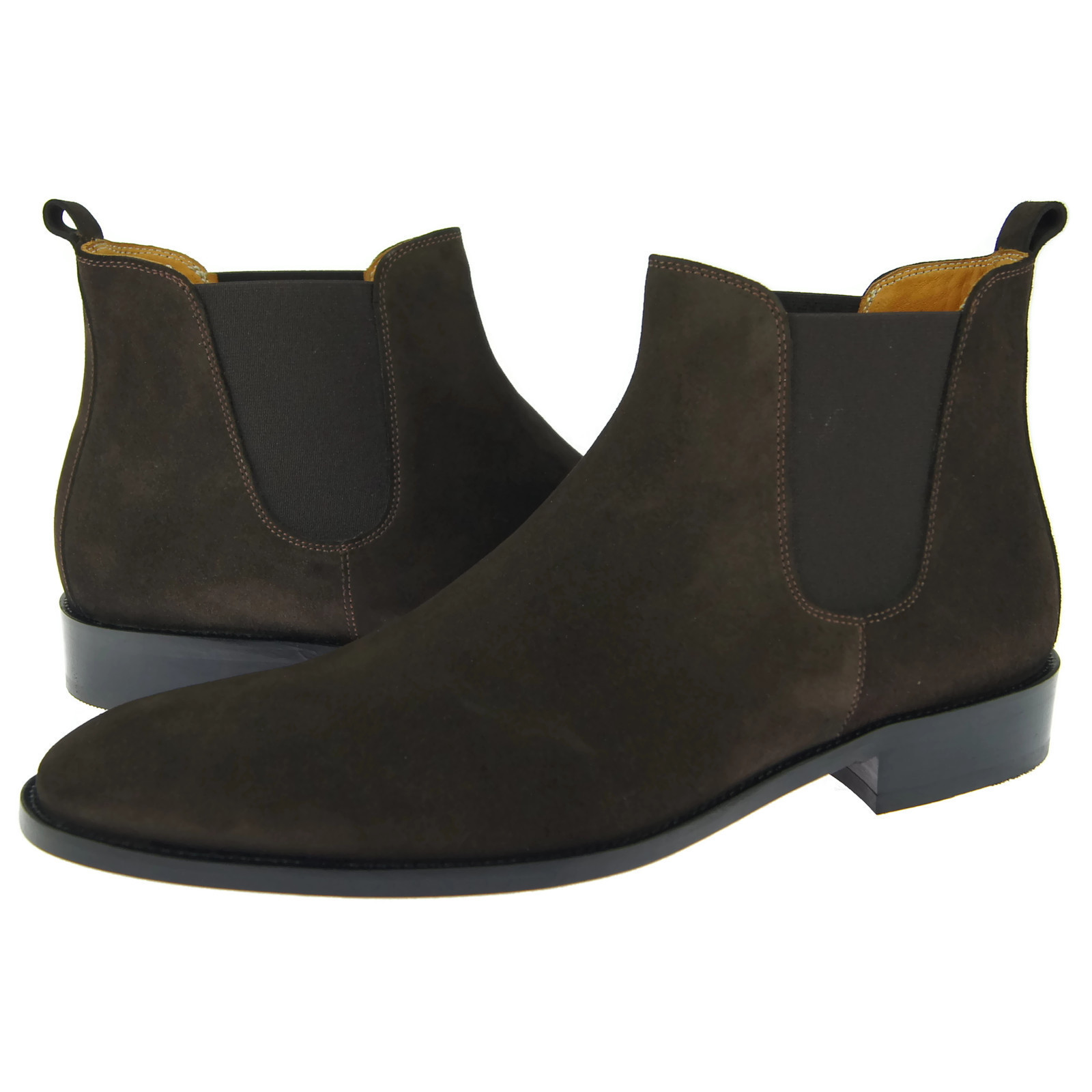 Alex D Austin Chelsea Men's Suede Ankle Boots Brown Dress Casual