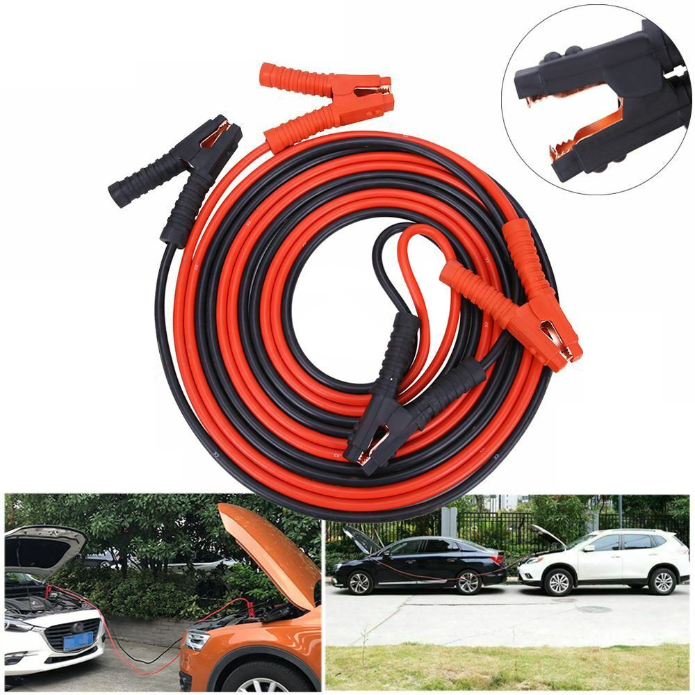 13FT Booster Jumper Cables 800AMP 2 Gauge Emergency Jump Car Lead Start Clamps
