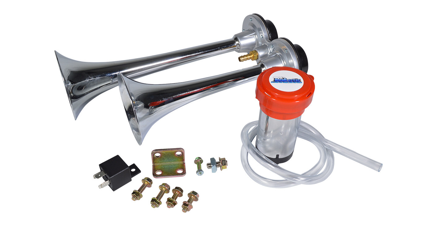 HornBlasters PsychoBlasters V2 Loud Electric Air Horn Kit for Truck - Compact