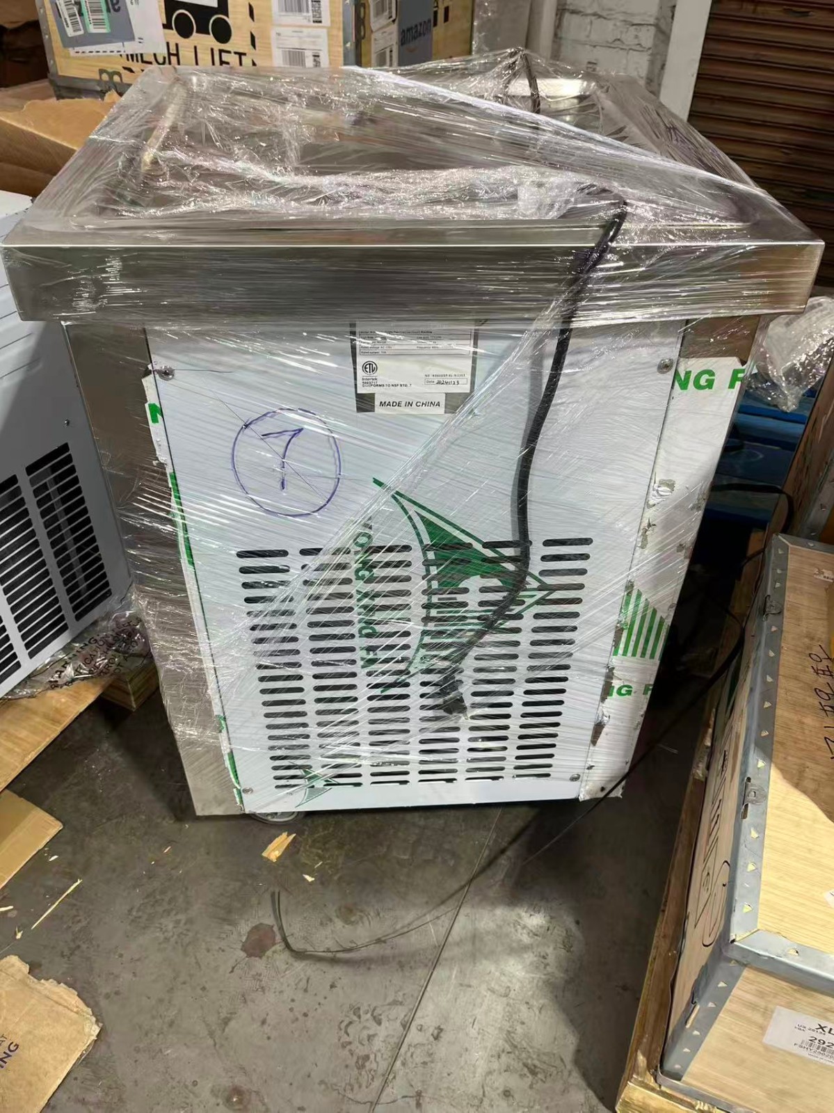 Kolice Commercial ETL 21"X21'' Square Pan Fry Ice Cream Roll Machine,90% New