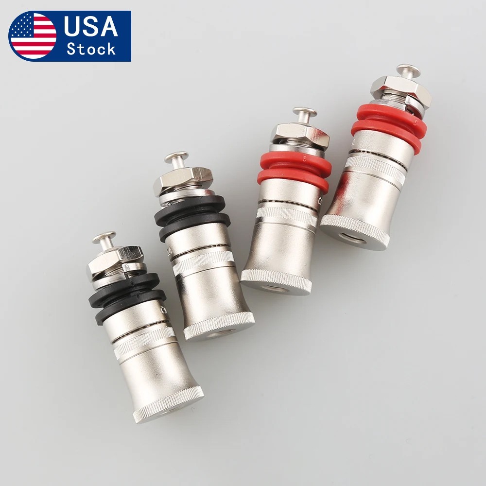 4X CMC Rhodium Plated Speaker Amplifier Binding Post Terminal Banana Plug Socket