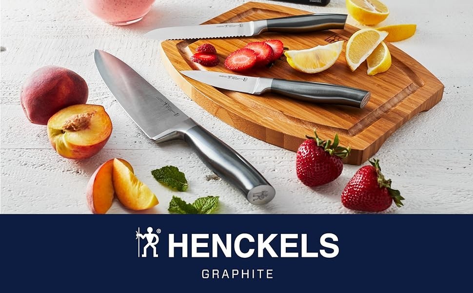 HENCKELS Graphite 20-pc Self-Sharpening Knife Set with Black Color Block