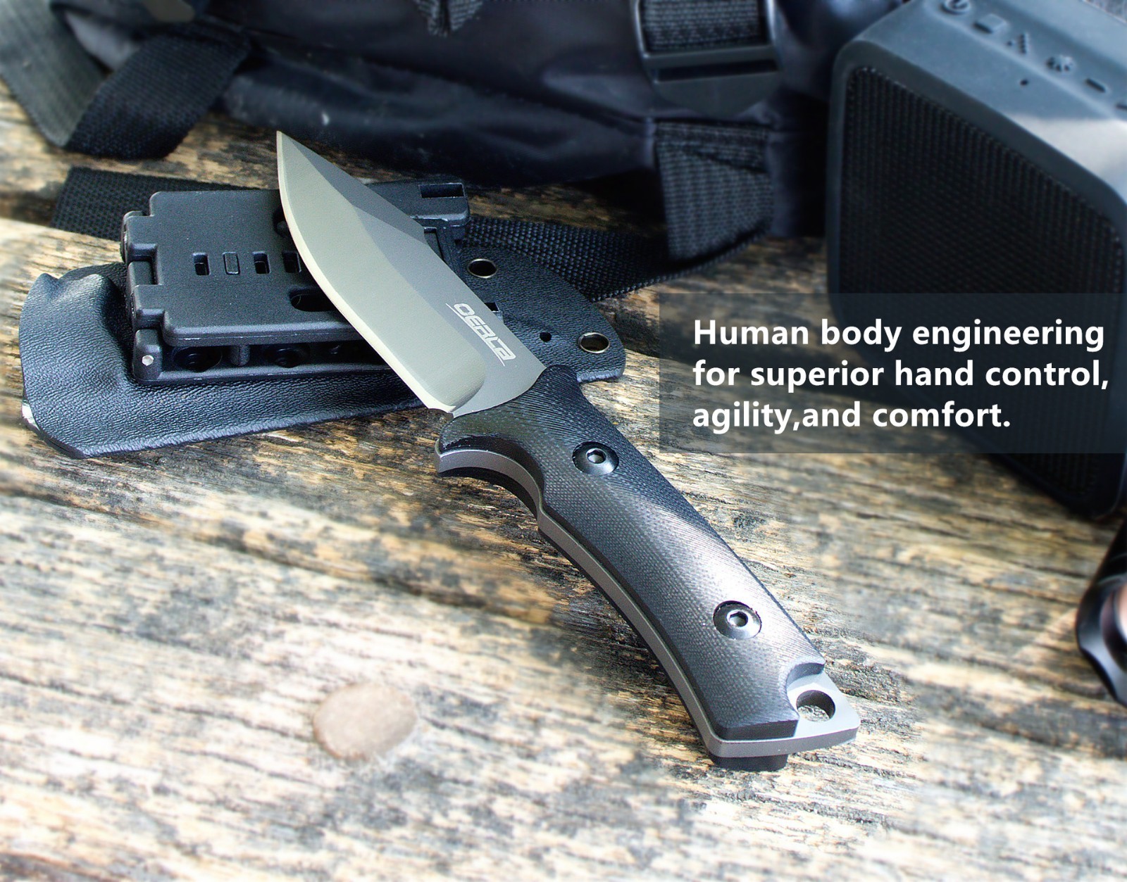 OERLA OLF-1009 Outdoor Duty Fixed Blade Knife with G10 Handle and Kydex Sheath