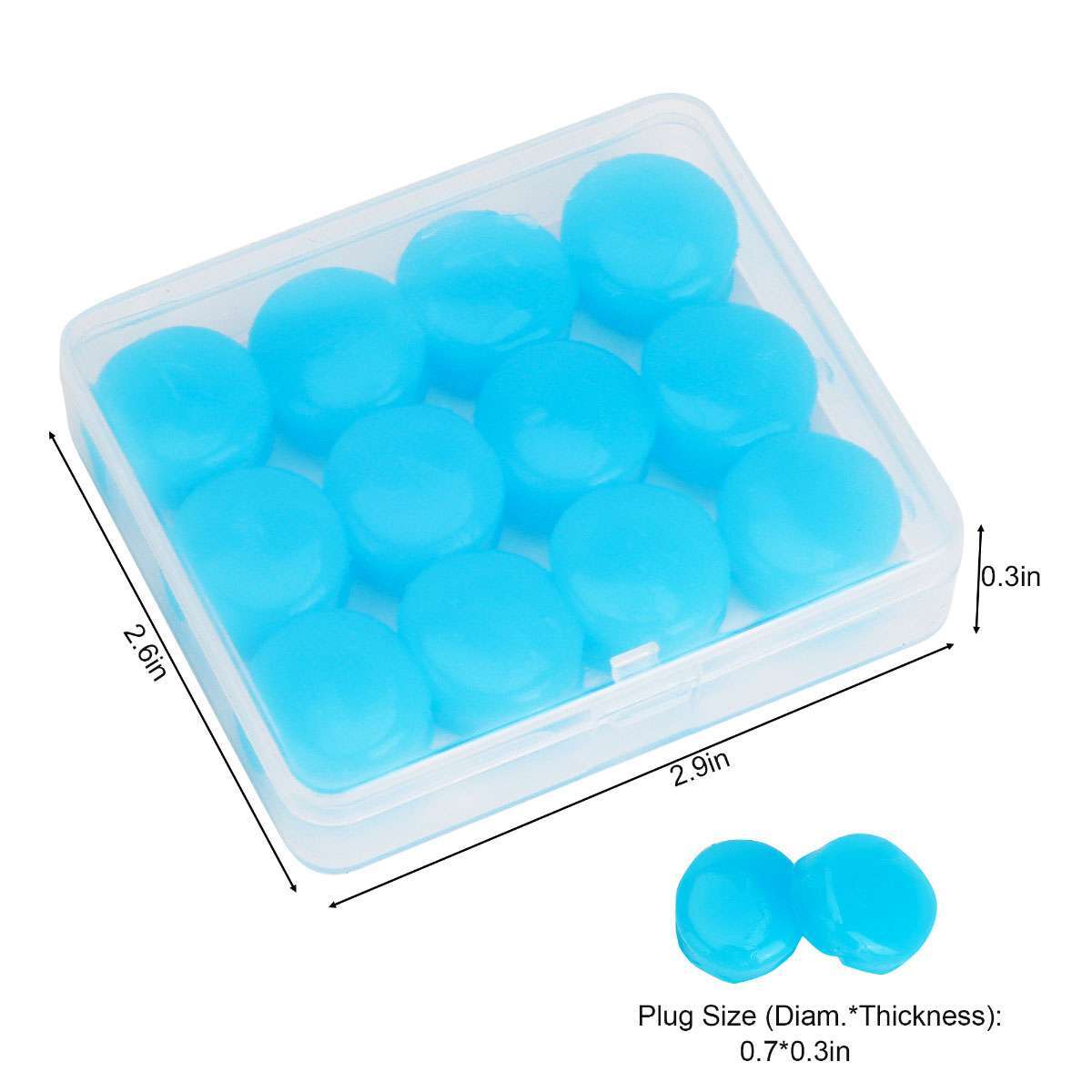 12pc Reusable Silicone Ear Plugs Noise Cancelling Earplugs Protector Study Sleep