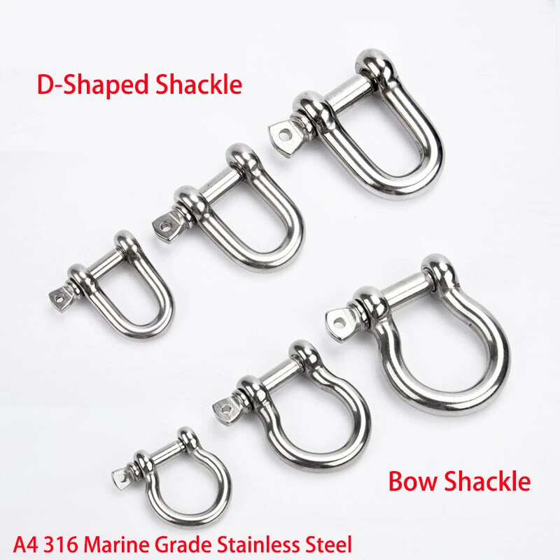 D Shackle Bow Shackle 4mm 5mm 6mm 8mm 10mm 12mm 14mm 16mm A2 Stainless Steel