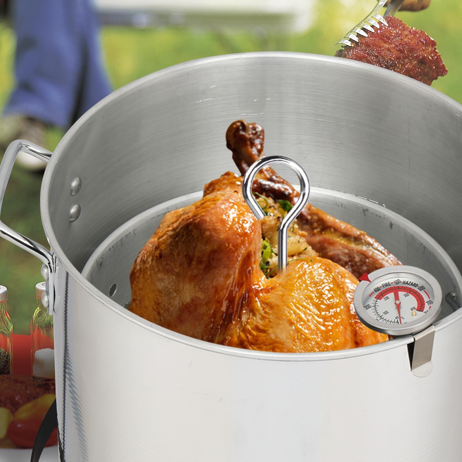30QT Turkey & 10QT Fish Fryer Boiler Steamer Set 54,000 BTU Burner for Outdoor
