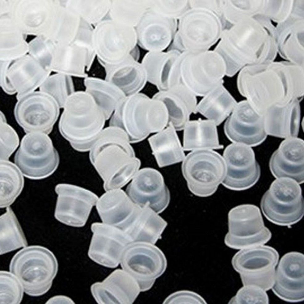 100,200,300,400,500,1000 pcs Ink Caps Plastic Cups Tattoo Supplies(#9, #12, #15)