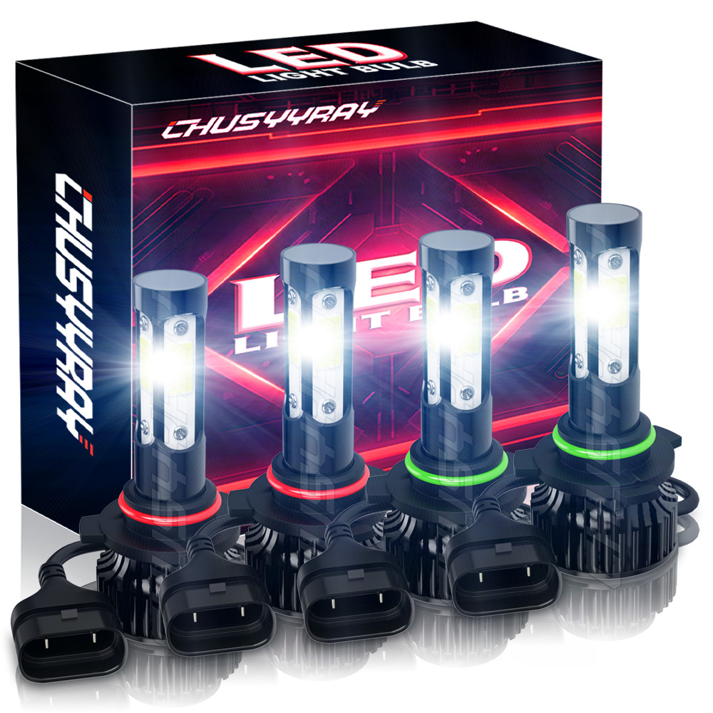 10000K 9005 9006 LED Headlight KIT Combo Bulbs Hi Low Beam Super Bright White