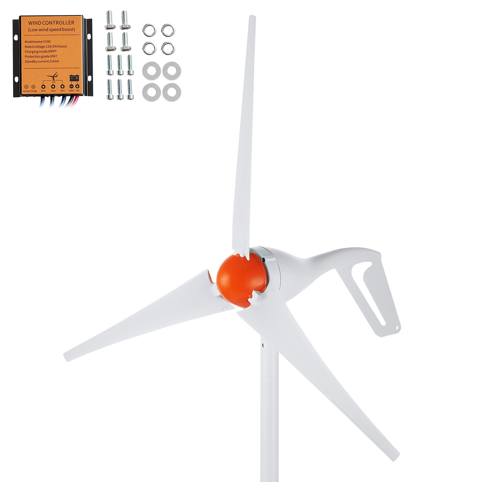 Uimoso 500W Wind Generator Kit with 12V 3-Blade Turbine and MPPT Controller