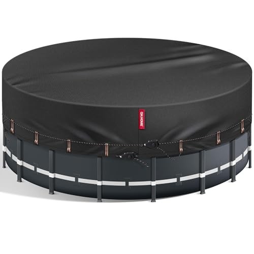800D Winter Pool Cover 12FT Round [2025 Upgraded Heavy Duty 12Ft (Round Pool)