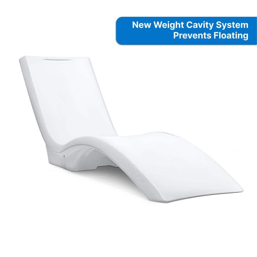 Pool Lounger Chair White Weight Sand Cavity In-Water Ergonomic Weather-Resistant