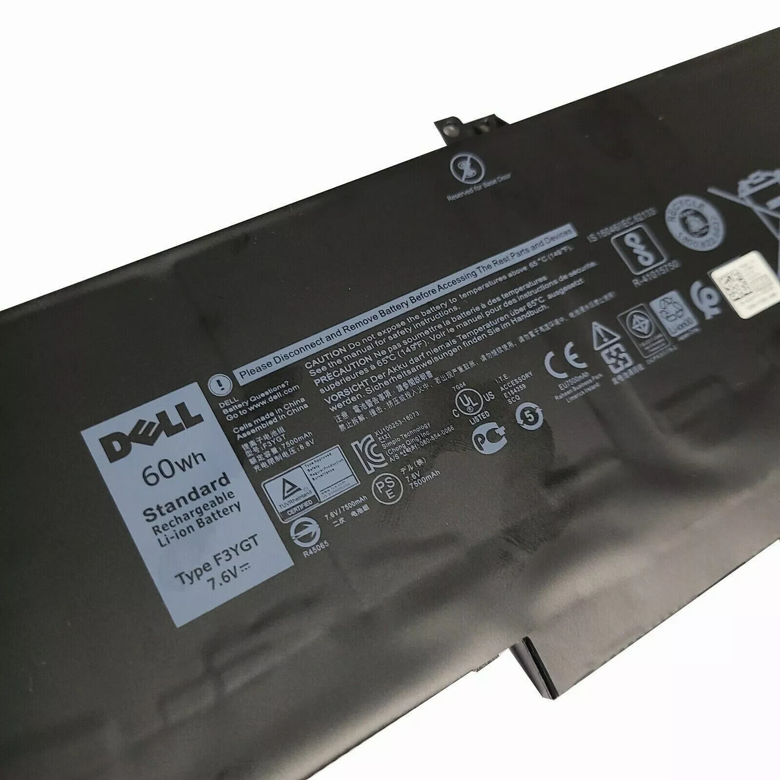 Genuine OEM 60Wh F3YGT Battery For Dell Latitude 7280 7480 7380 7290 7490 7390