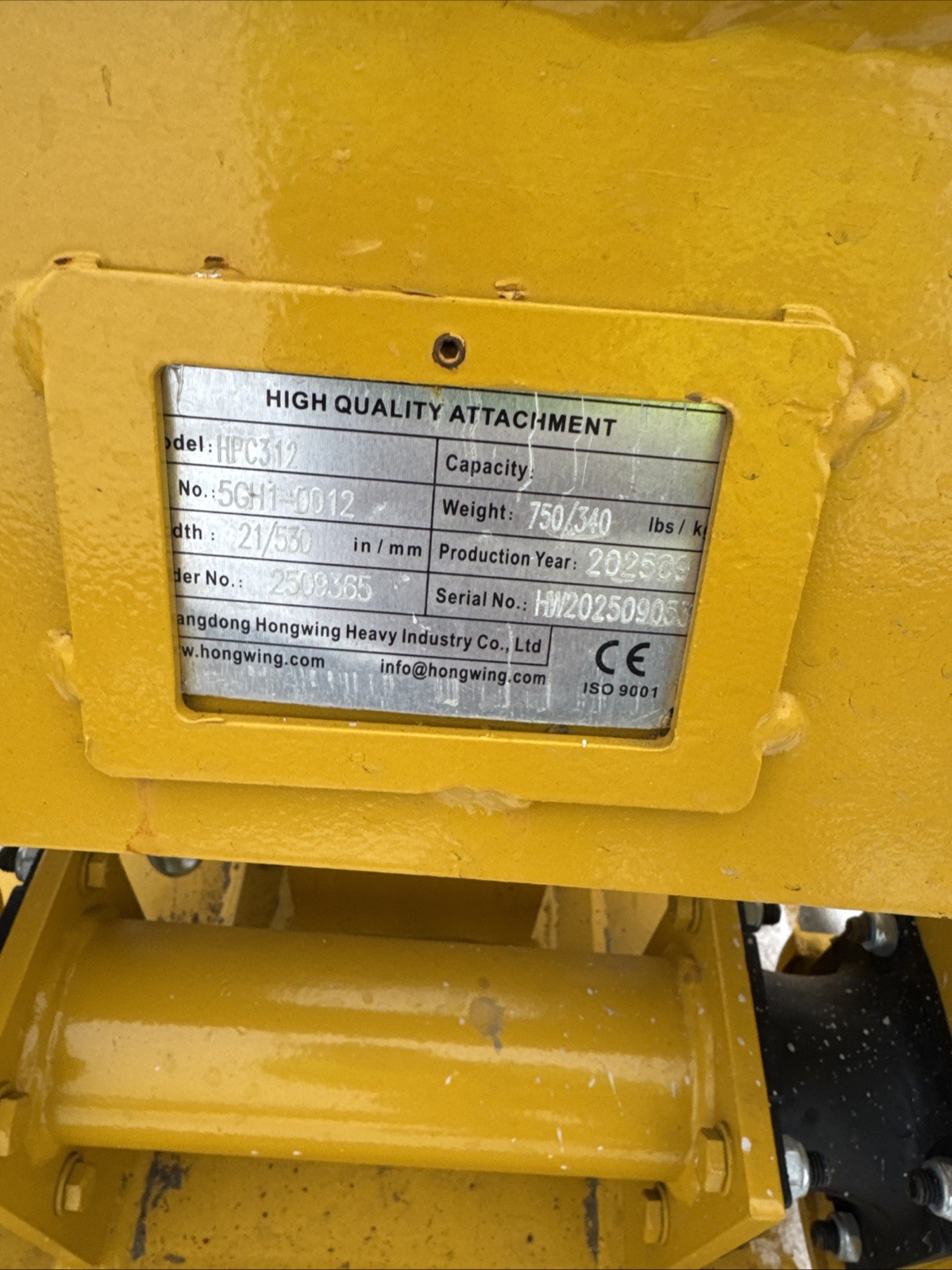 Cat 312 Excavator Plate Compactor Hydraulic New 65 Mm Pin