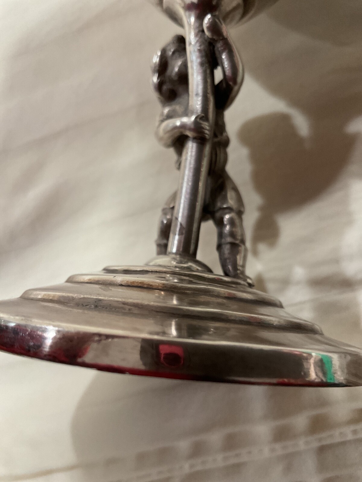 Antique Art Nouveau Silver Plate Goblet Webster Mfg Co Boy Figure Etched Liggett