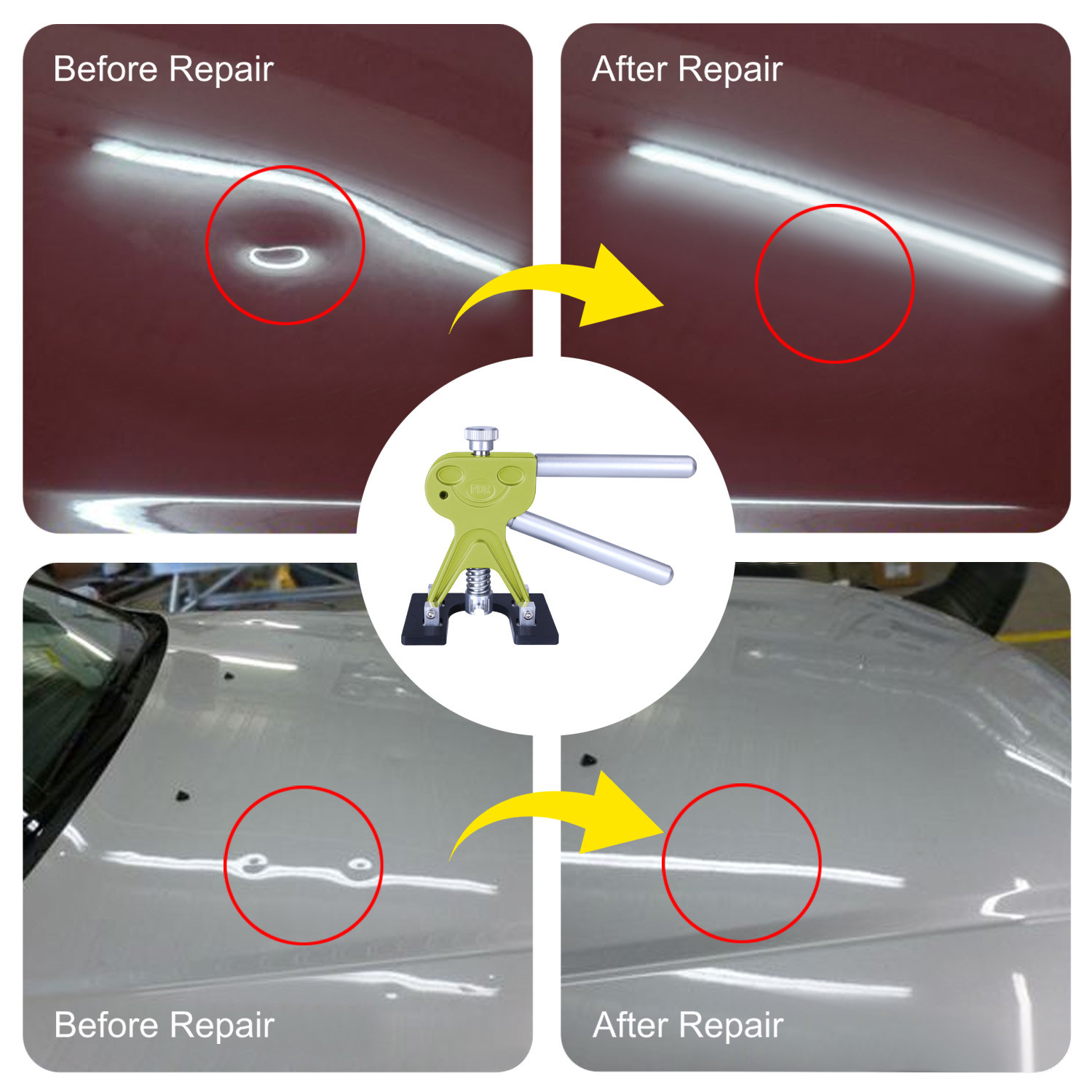 109× US PDR Tools Paintless Dent Repair Push Rods Hail Puller Lifter Hammer Tail