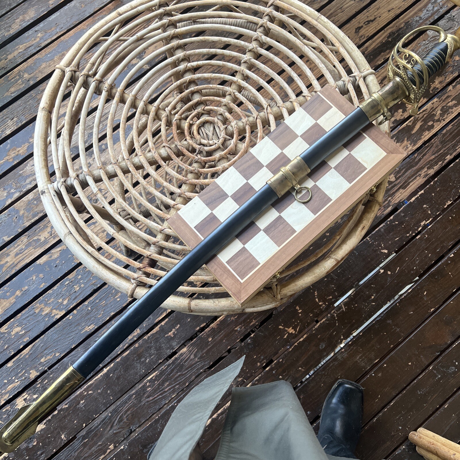 Confederate Sabre Replica Sword India Made Used with Free Shipping