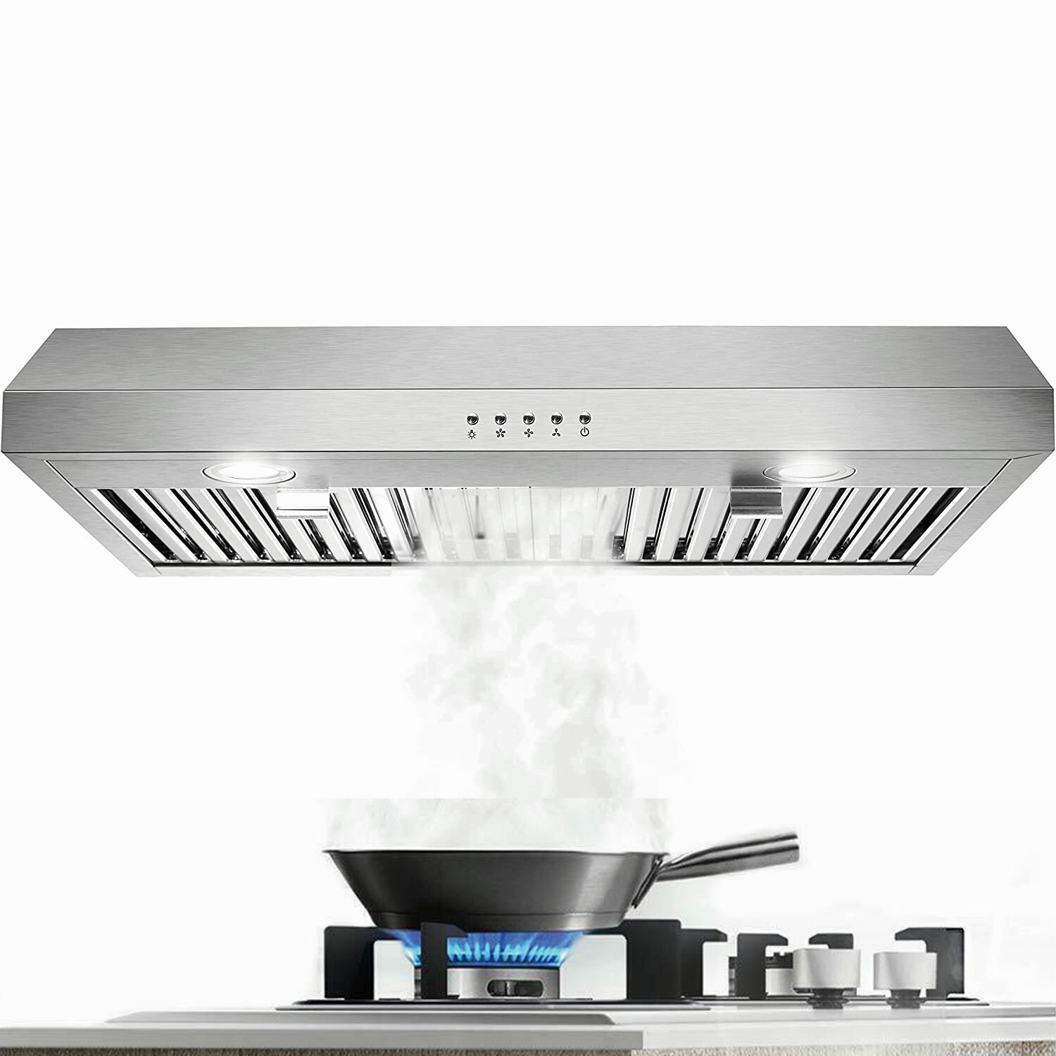 600CFM 30 inch Under Cabinet Range Hood  Stainless Steel 3-Speed w/LEDs New