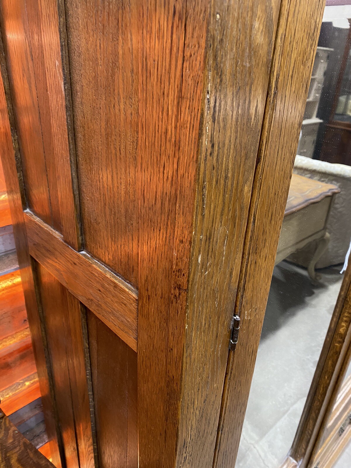 65564 Antique Victorian Oak 2 Door Wardrobe Cabinet
