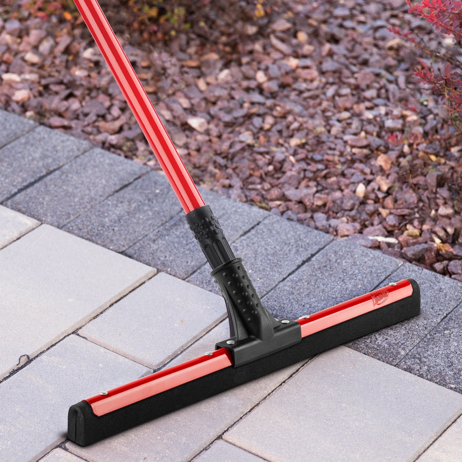 Libman 20" Rubber Flex Blade Floor Squeegee Red Steel Handle