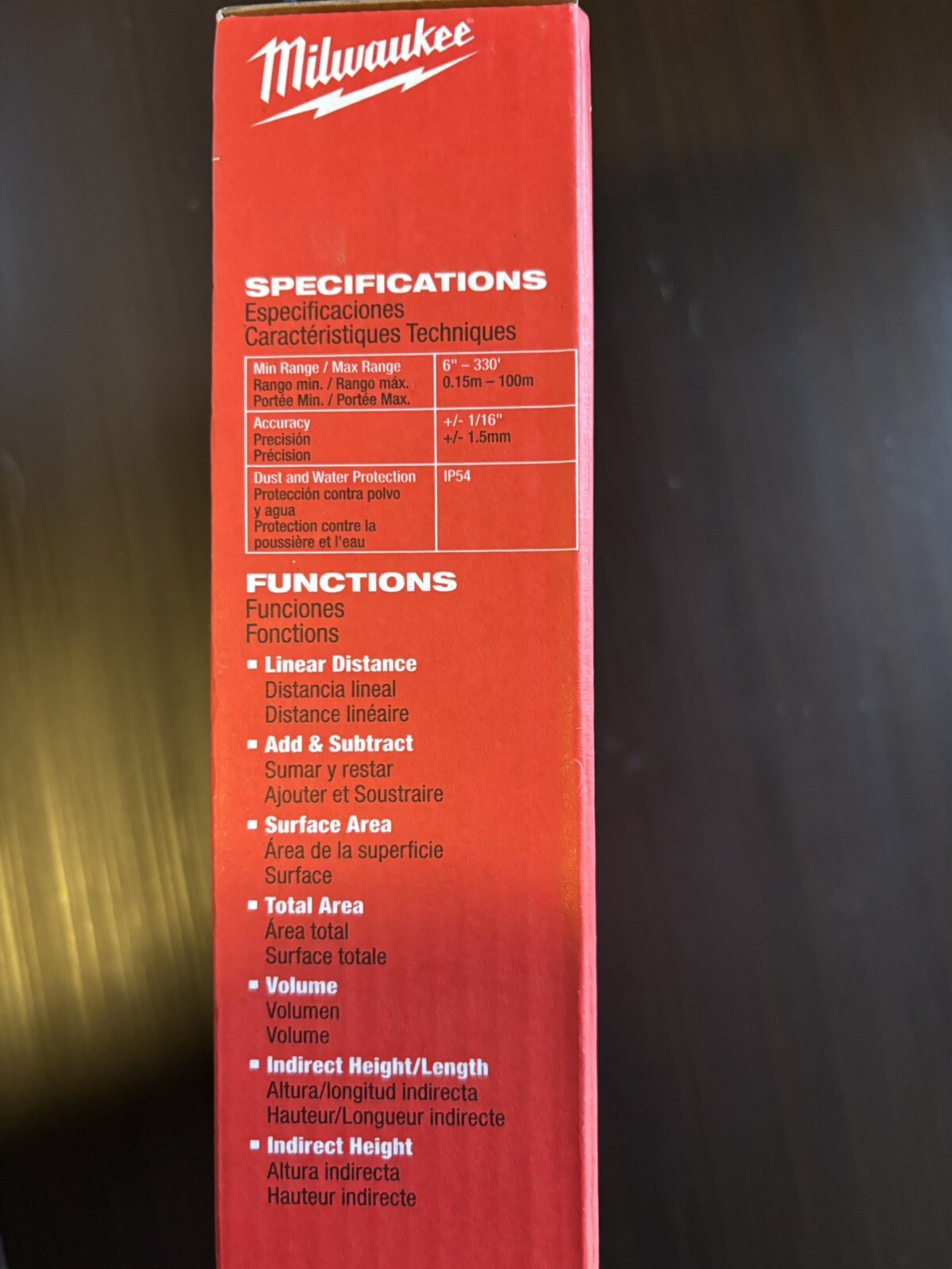 Milwaukee 48229803 Laser Distance Meter 330 FT- Black