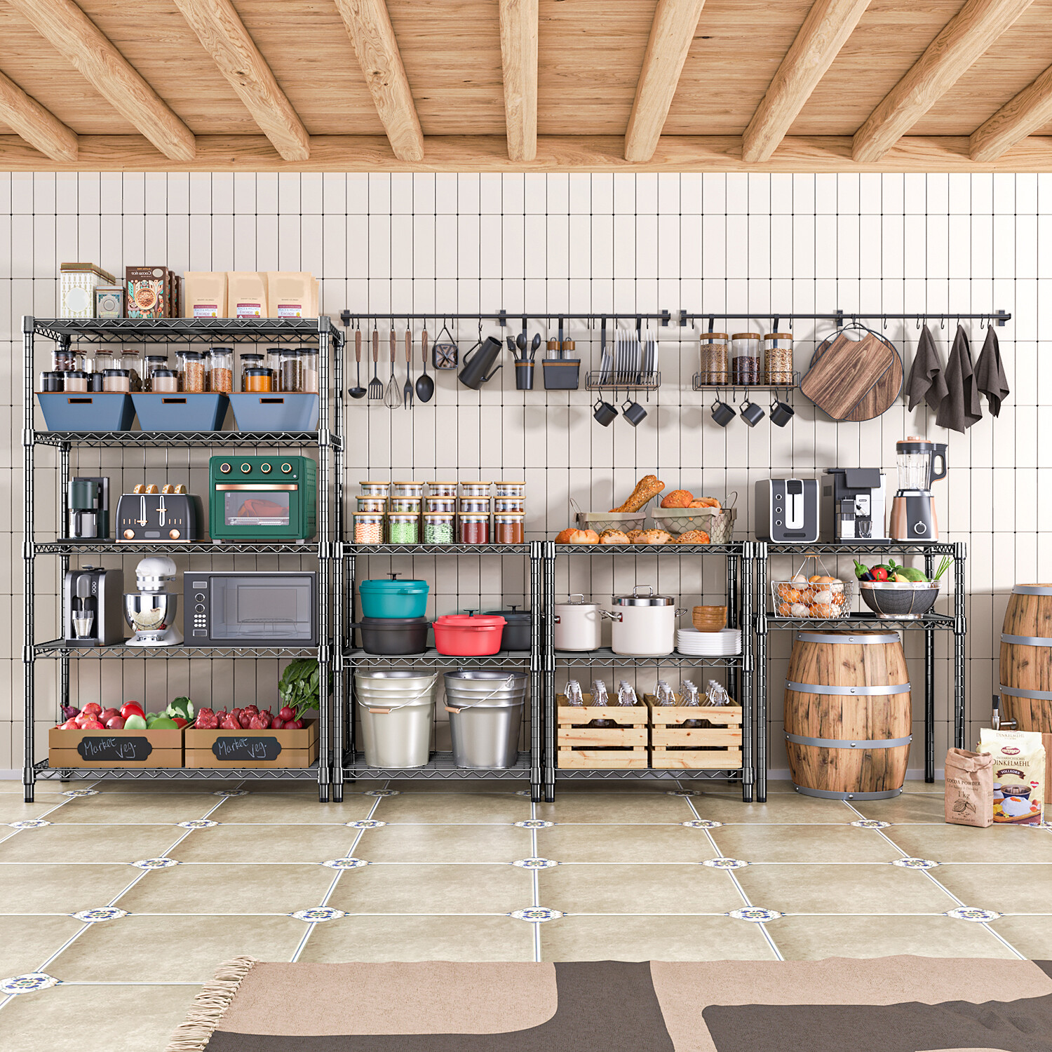 5-Tier Heavy Duty Shelving Shelves Storage Wire Rack Shelf 15.7" x 35.4" x 72.3"