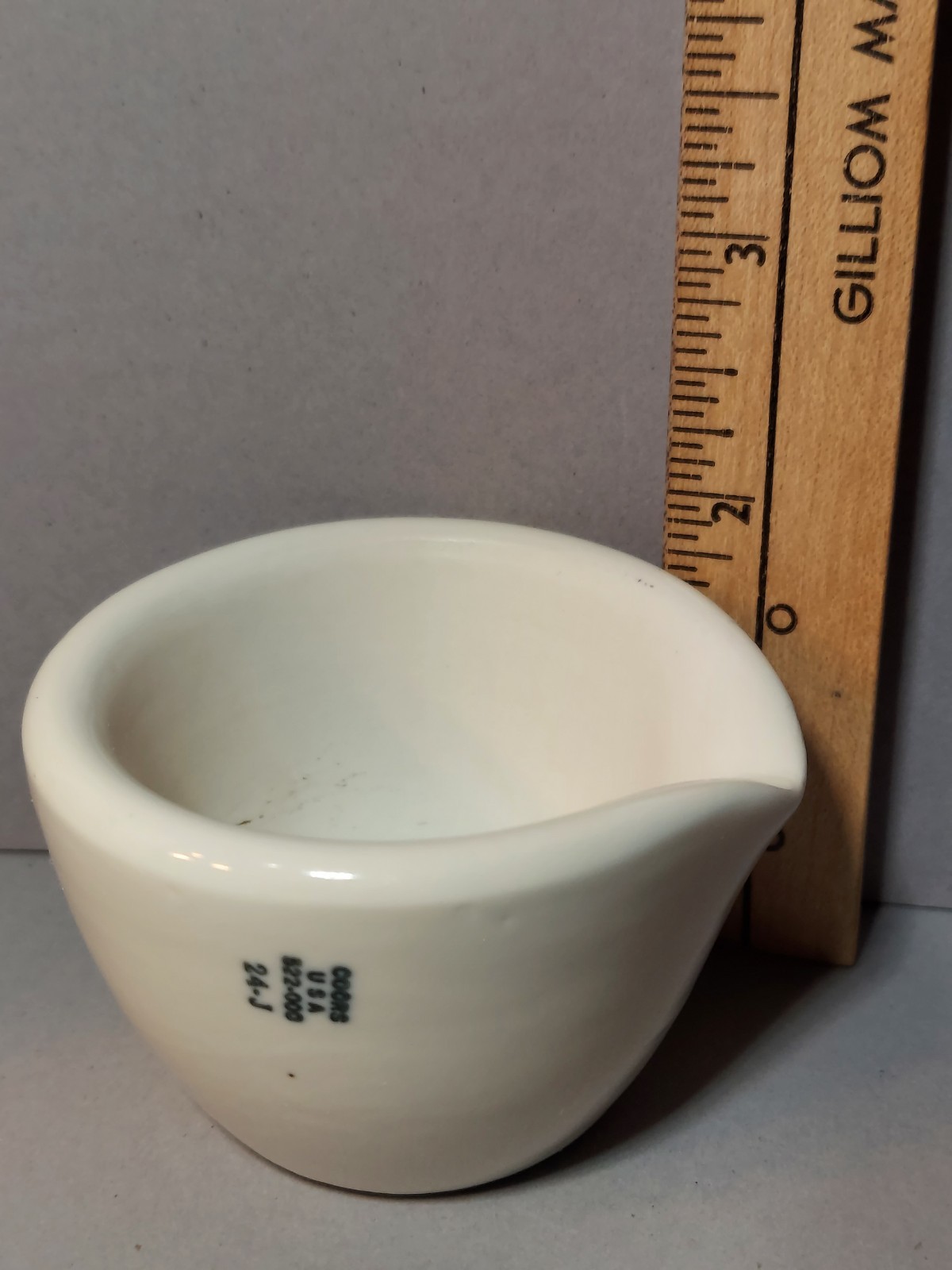 Vintage Small Coors USA Heavy White Porcelain Mortar & Pestle Lab Pharmacy