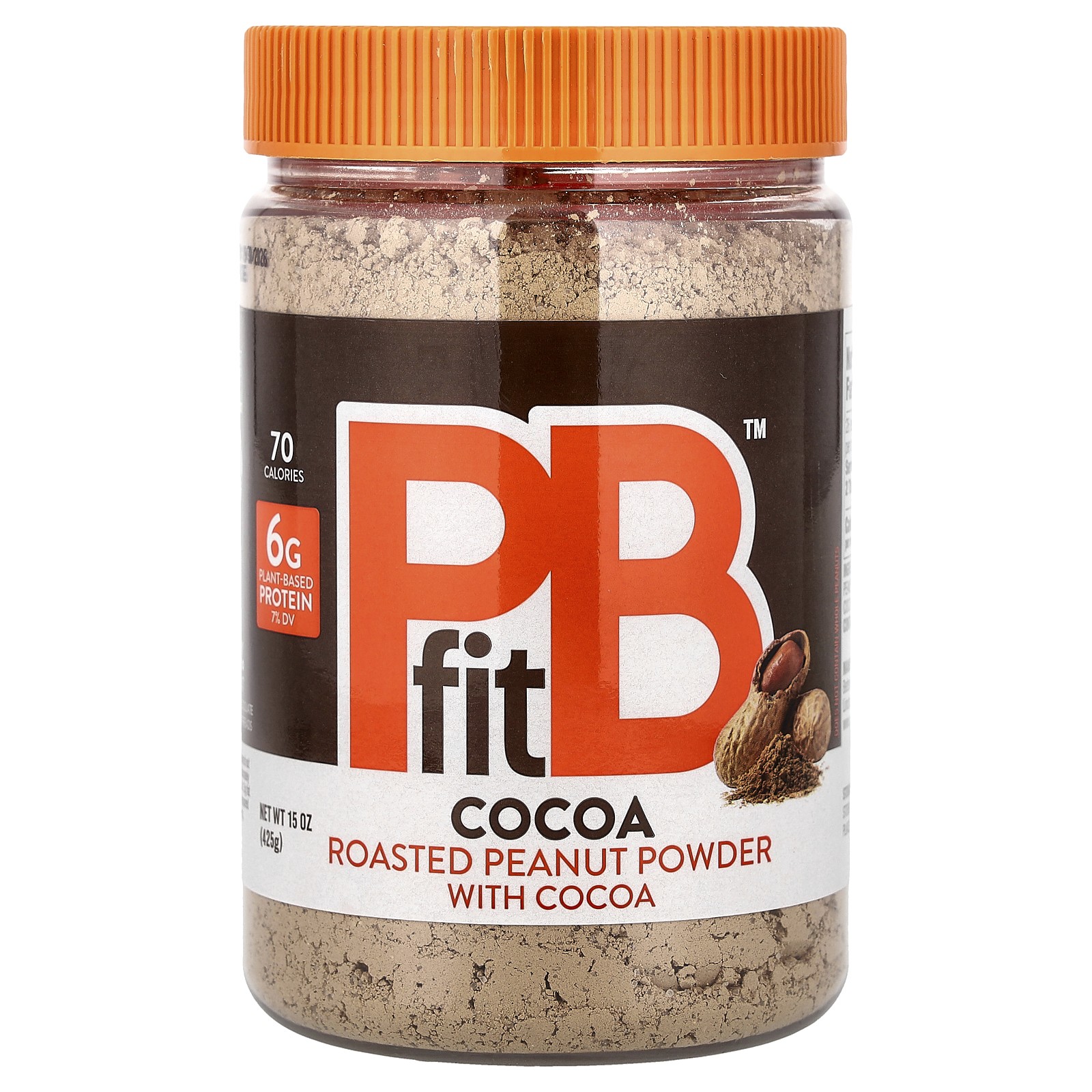 Roasted Peanut Powder with Cocoa , 15 oz (425 g)