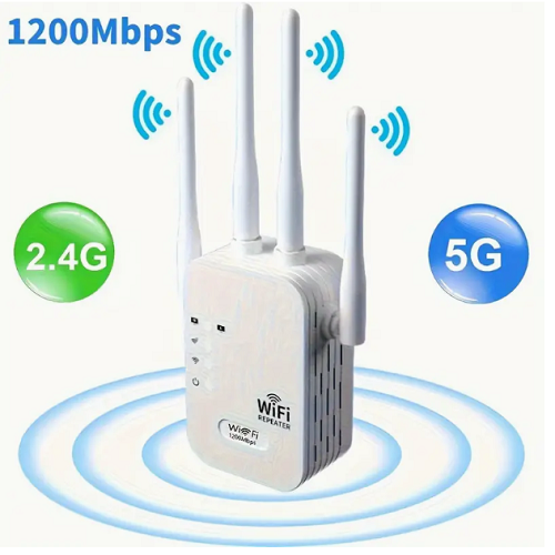 1200Mbps WiFi Range Extender Repeater Wireless Amplifier Router Signal Booster