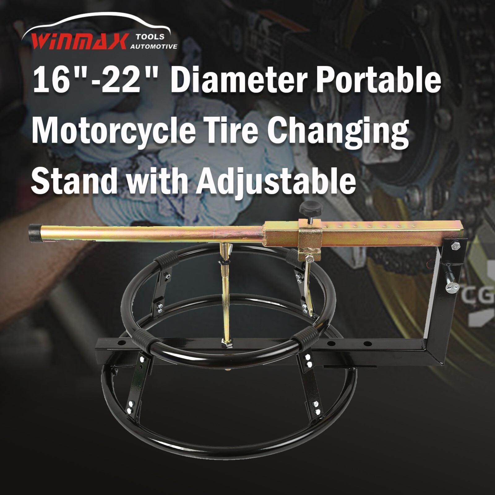 Portable Motorcycle 16 -22 Inches Tire Change Workshop Stand With Bead Breaker