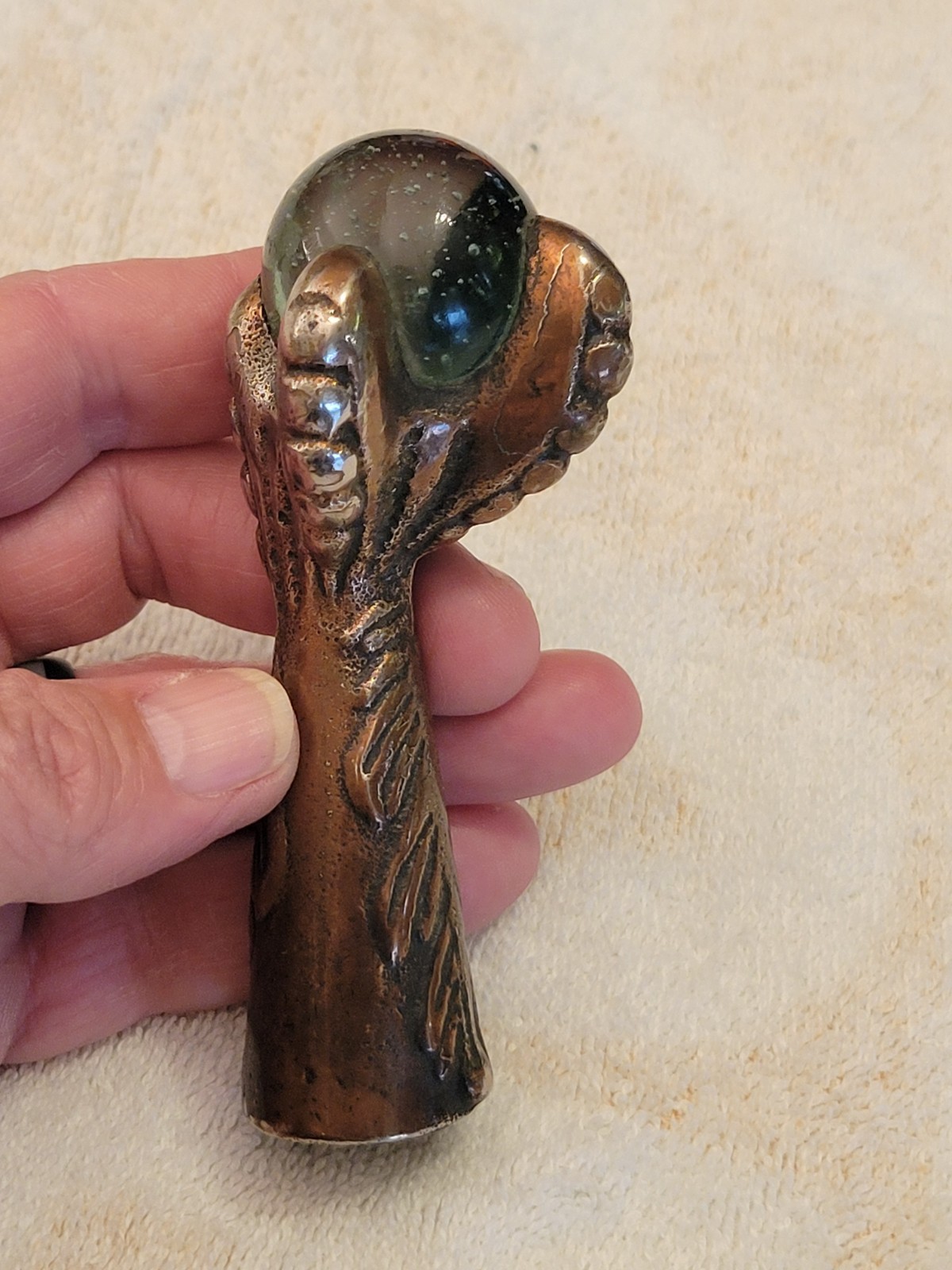 Vintage Claw Iron Furniture Foot with Glass Ball.