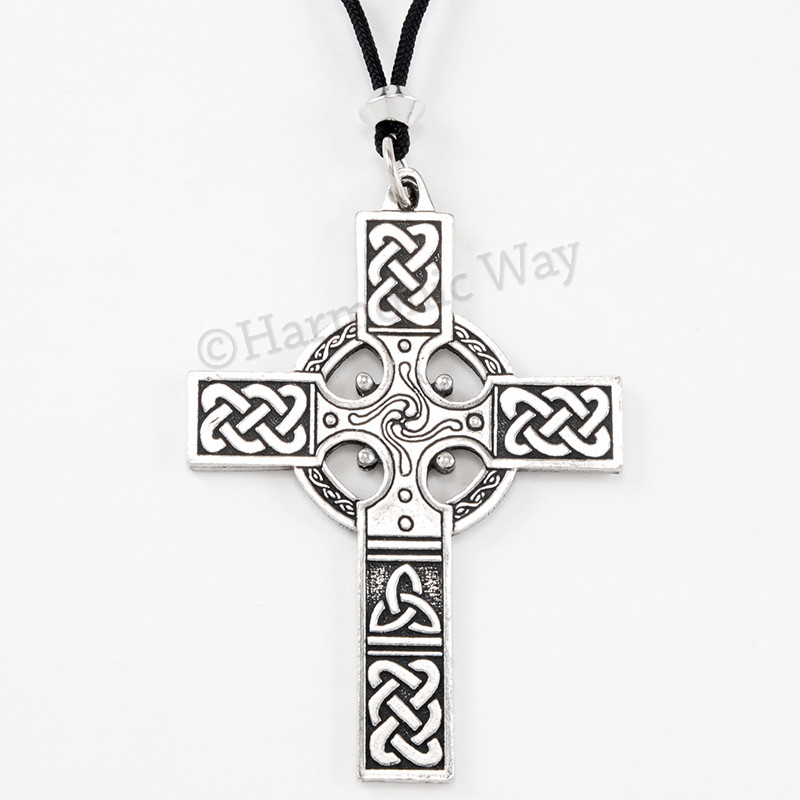 "Extra Large" CELTIC CROSS ~ Detailed Pendant Necklace Celtic Knot Work