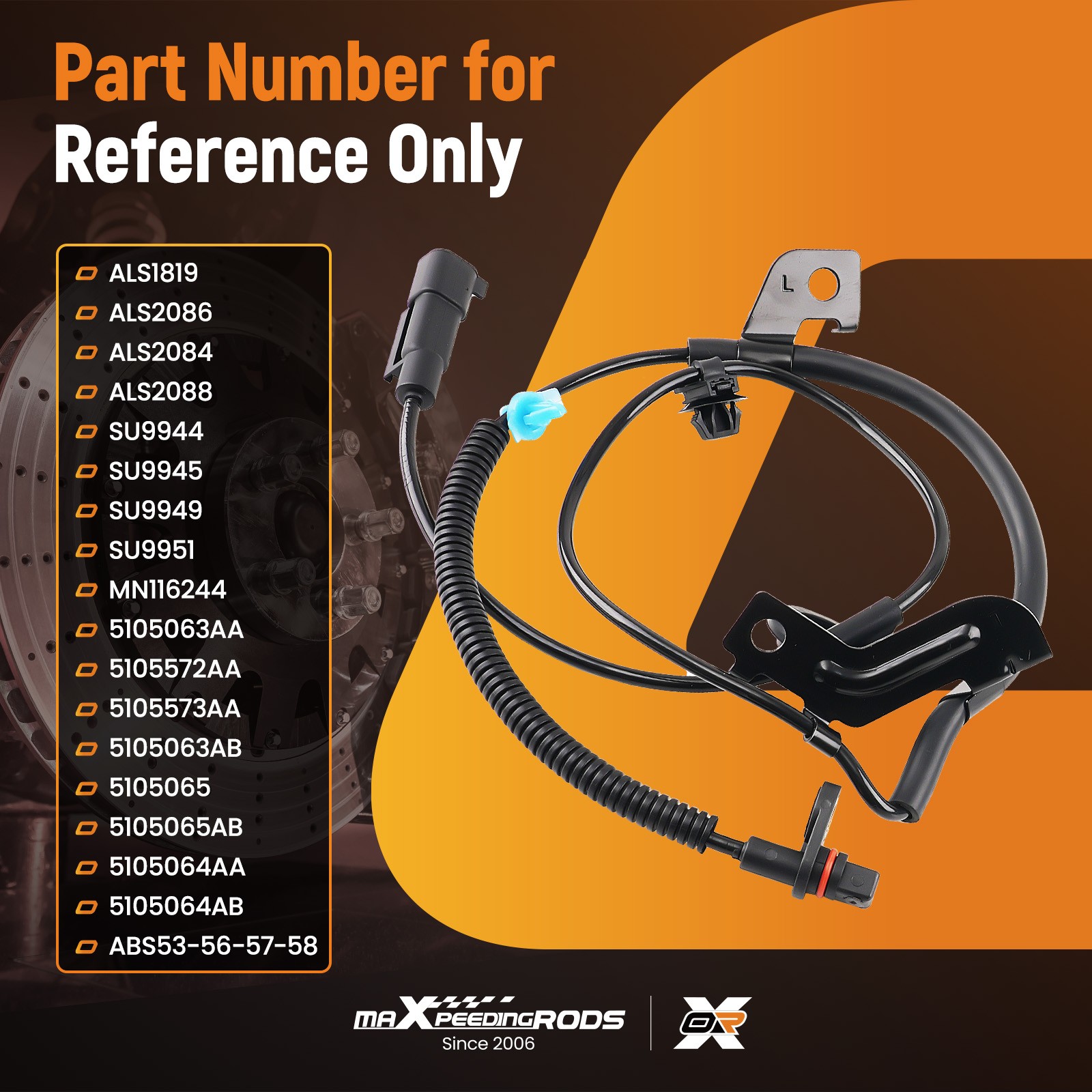 4PCS ABS Wheel Speed Sensor for Jeep Compass/Patriot 2007-2017 5105065 FWD