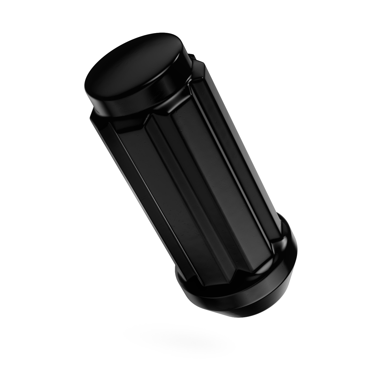 24pc M14x2 Spline Lug Nuts w/ Socket Key, 2" Length, Closed End Cone Seat, Black