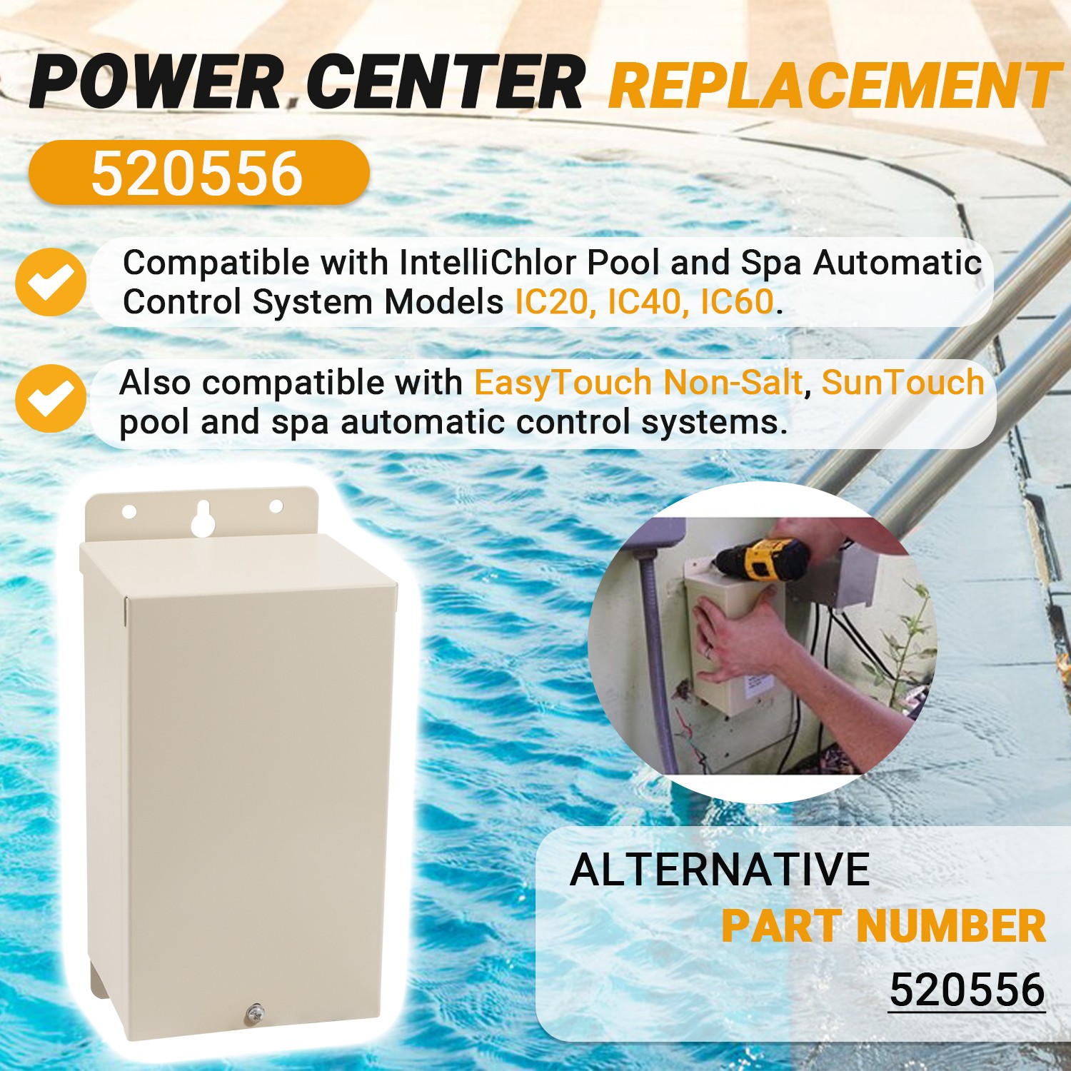 520556 IntelliChlor SCG Power Center For Pentair Salt Chlorine Generator System