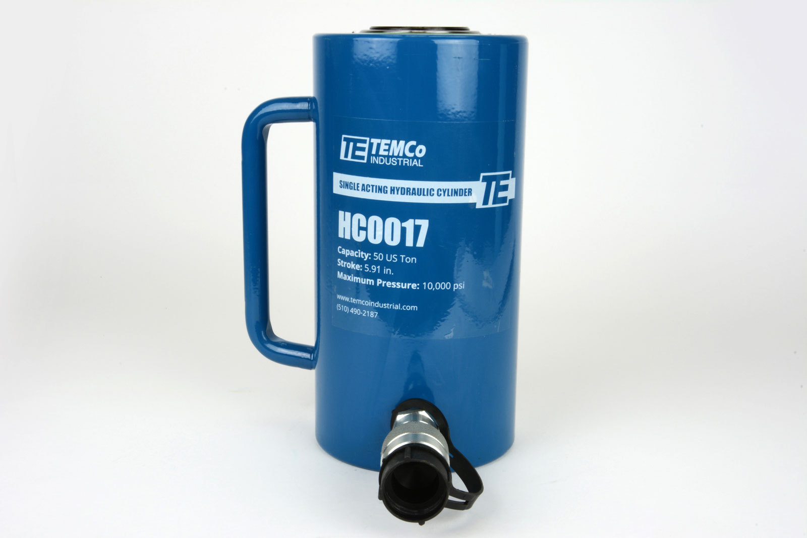 TEMCo HC0017 - Hydraulic Cylinder Ram Single Acting 50 TON 6" Inch Stroke