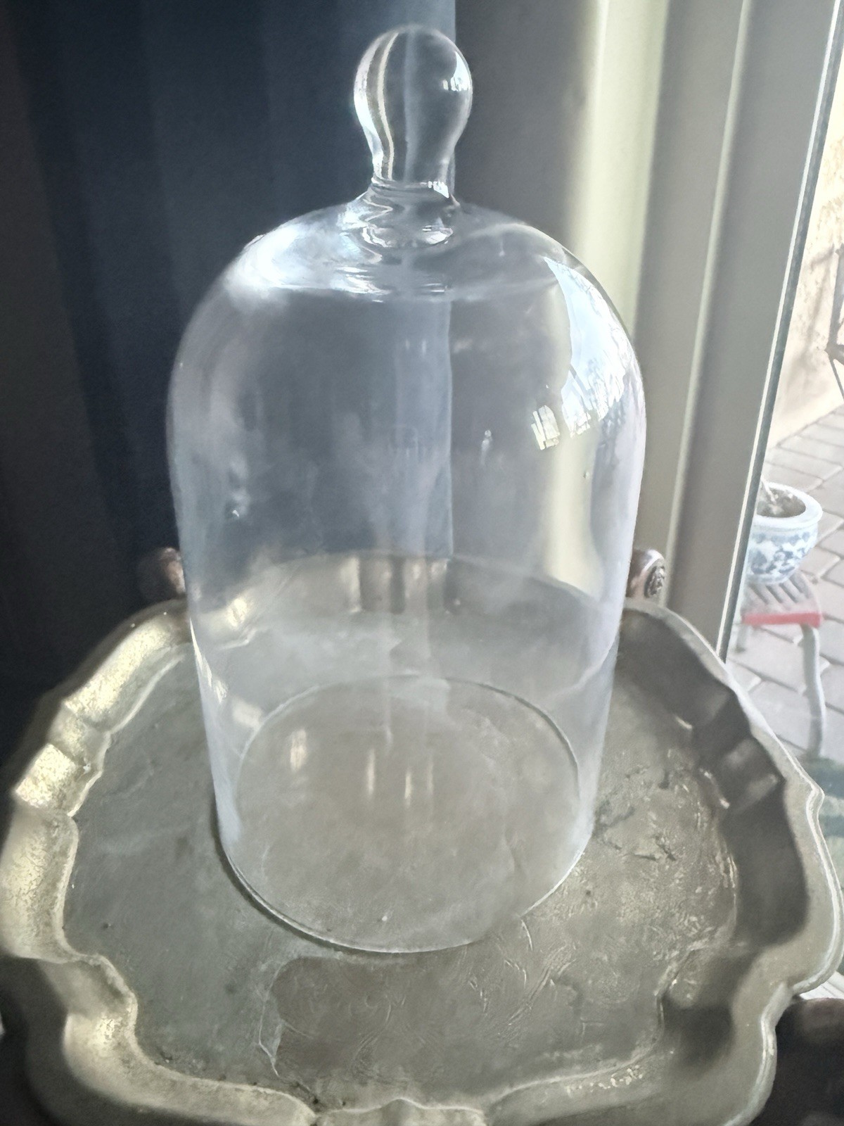 Large 11” Clear Glass Cloche Bell Jar Dome Candle Display Cover Decor
