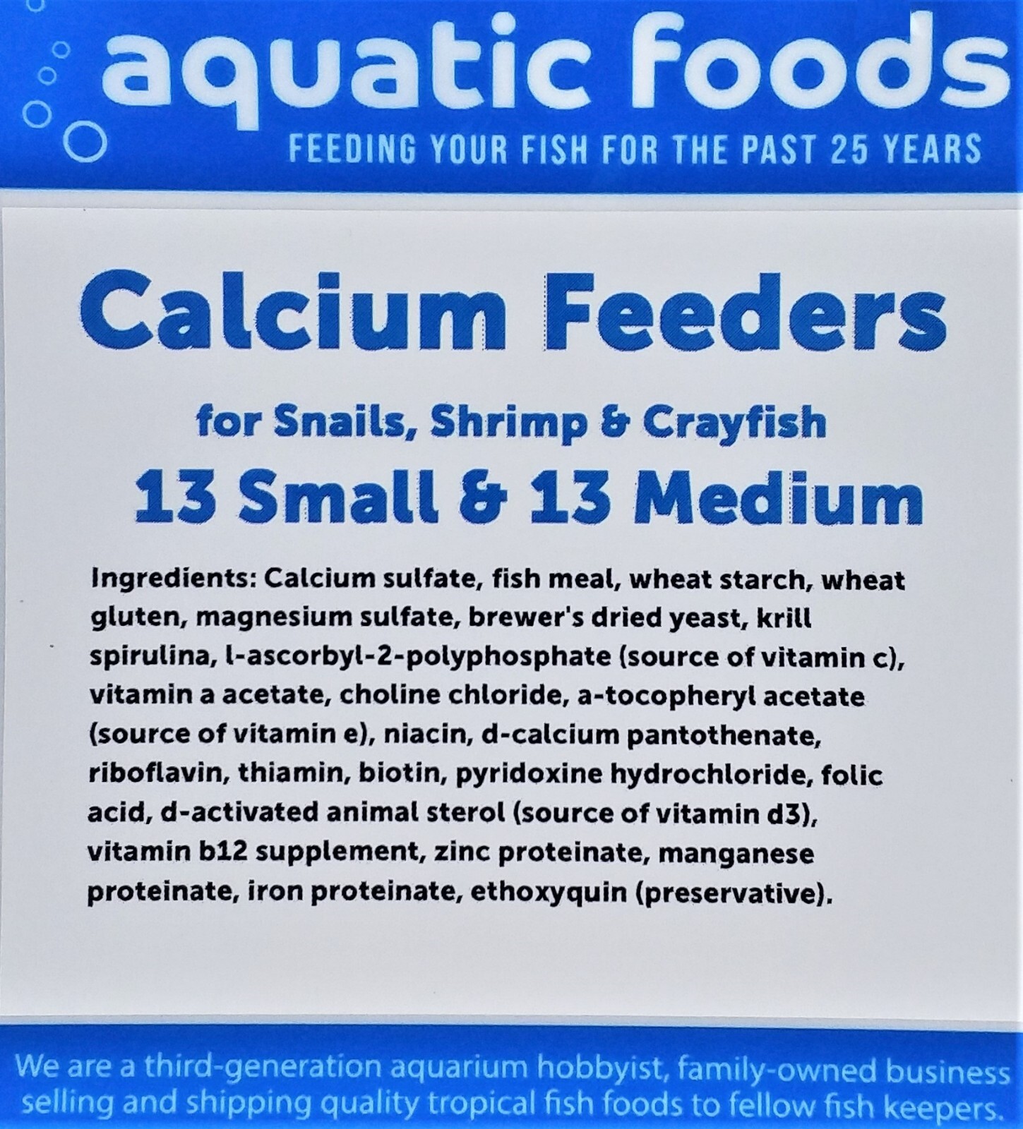 Calcium Feeders for Shrimp, Snails, Crabs, Crayfish and all Tropical Fish