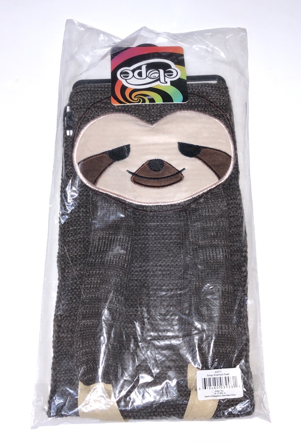 ELOPE Super Chill Sleepy Sloth Knit Scarf Custom Knitted NWT