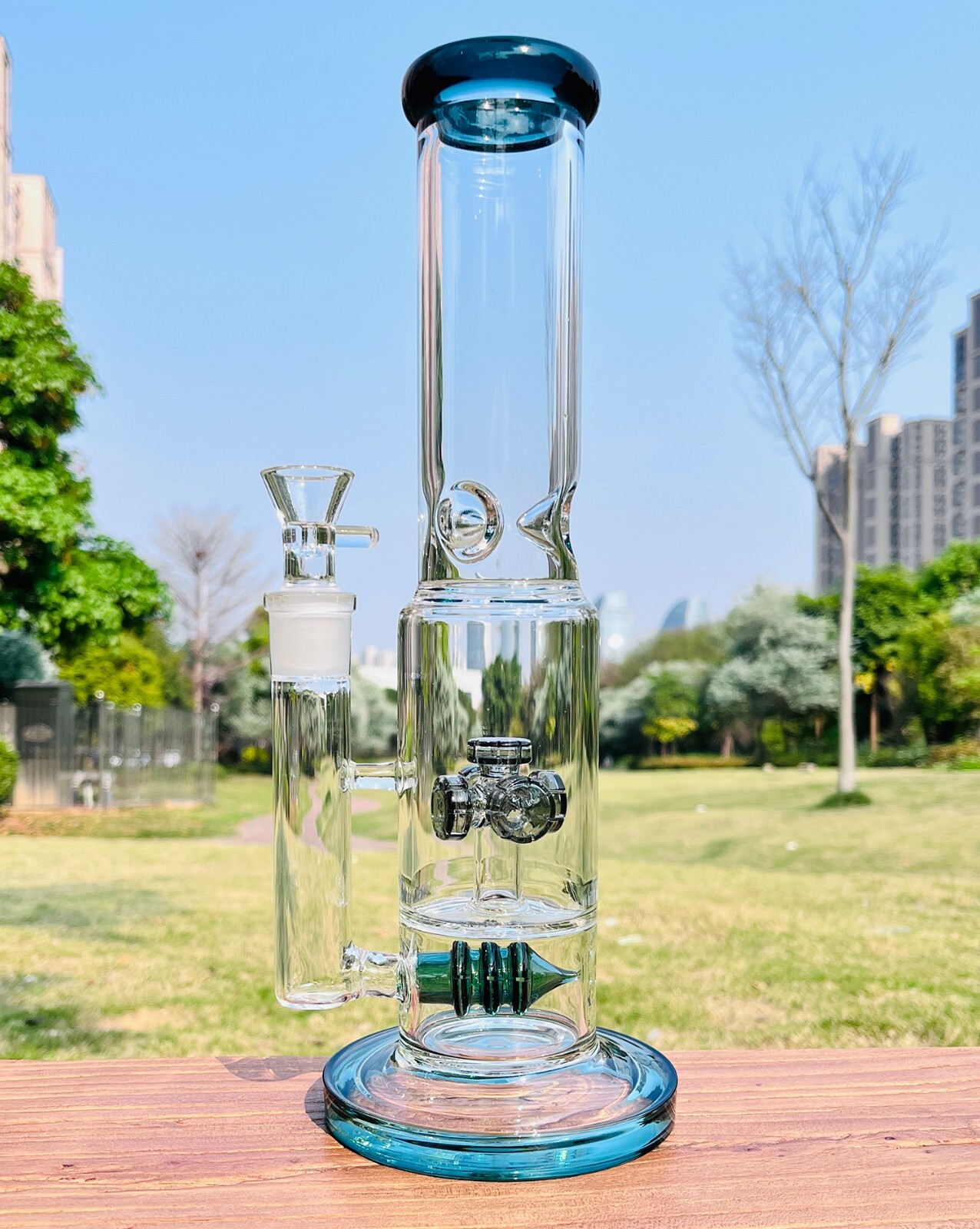 13" Thick Heavy Glass Bong Quality Hookah Tobacco Smoking Water Pipe 18mm bowl