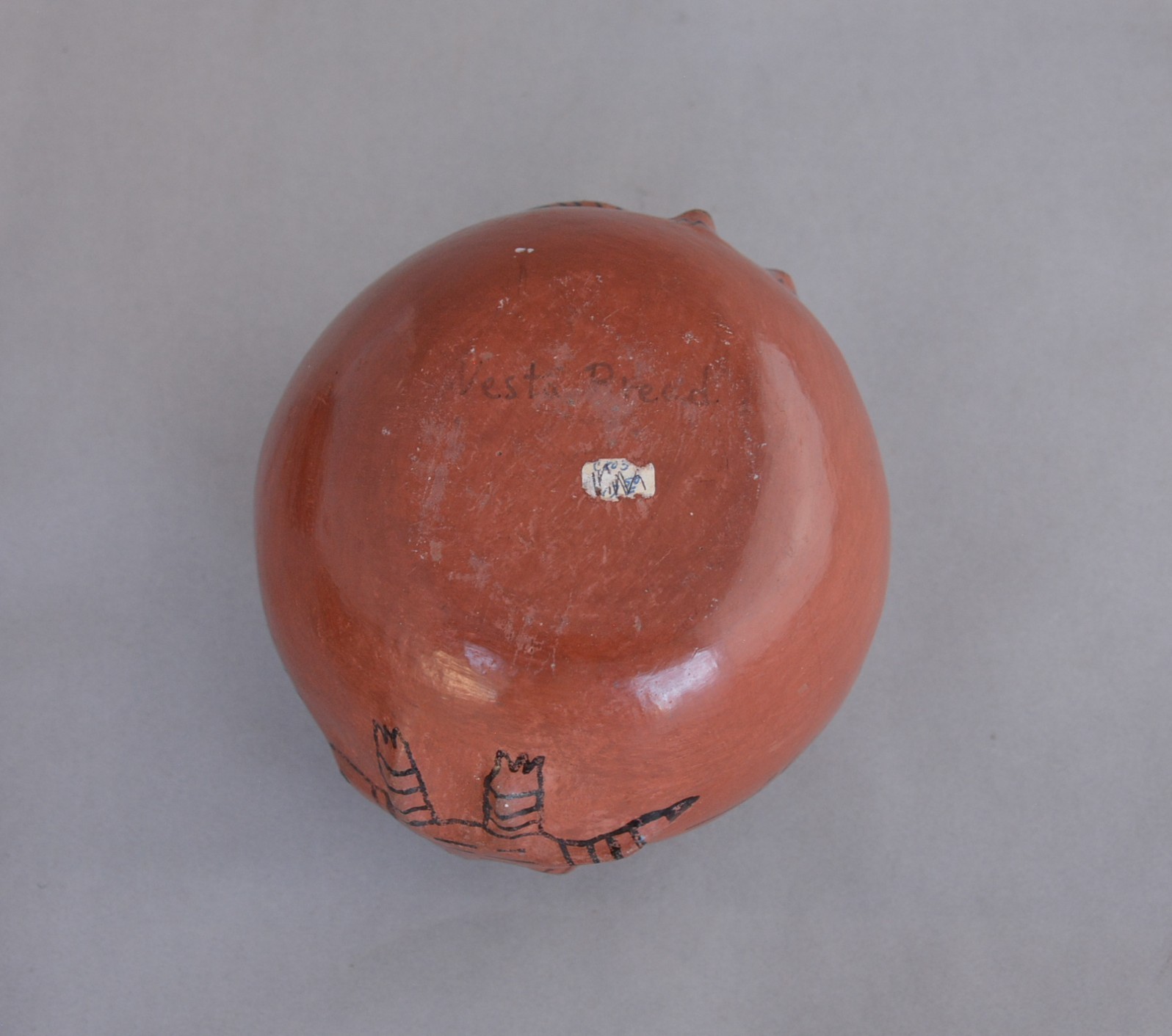 Vesta Bread (1912-1976) - Vintage Redware Maricopa Pot Bowl - Lizards Rain