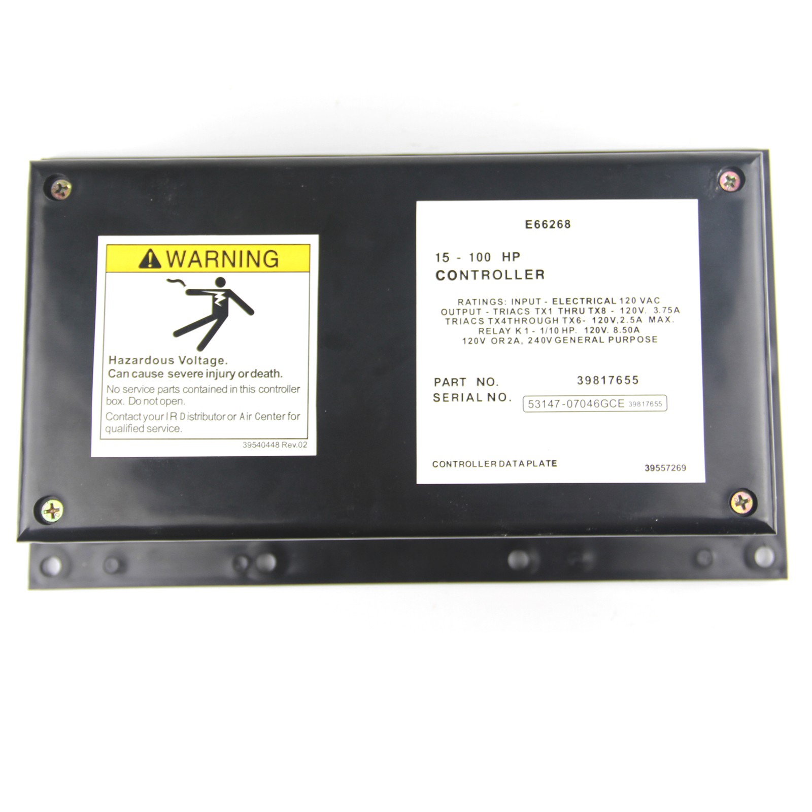 NEW INGERSOLL RAND SSR15-100HP 39817655 120VAC 3.75A UNMP Controller