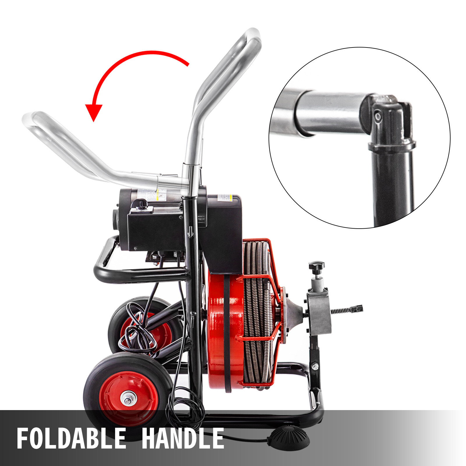 Commercial 100ft 1/2'' Sewer Snake Drain Auger Cleaner Cleaning Machine Plumbing