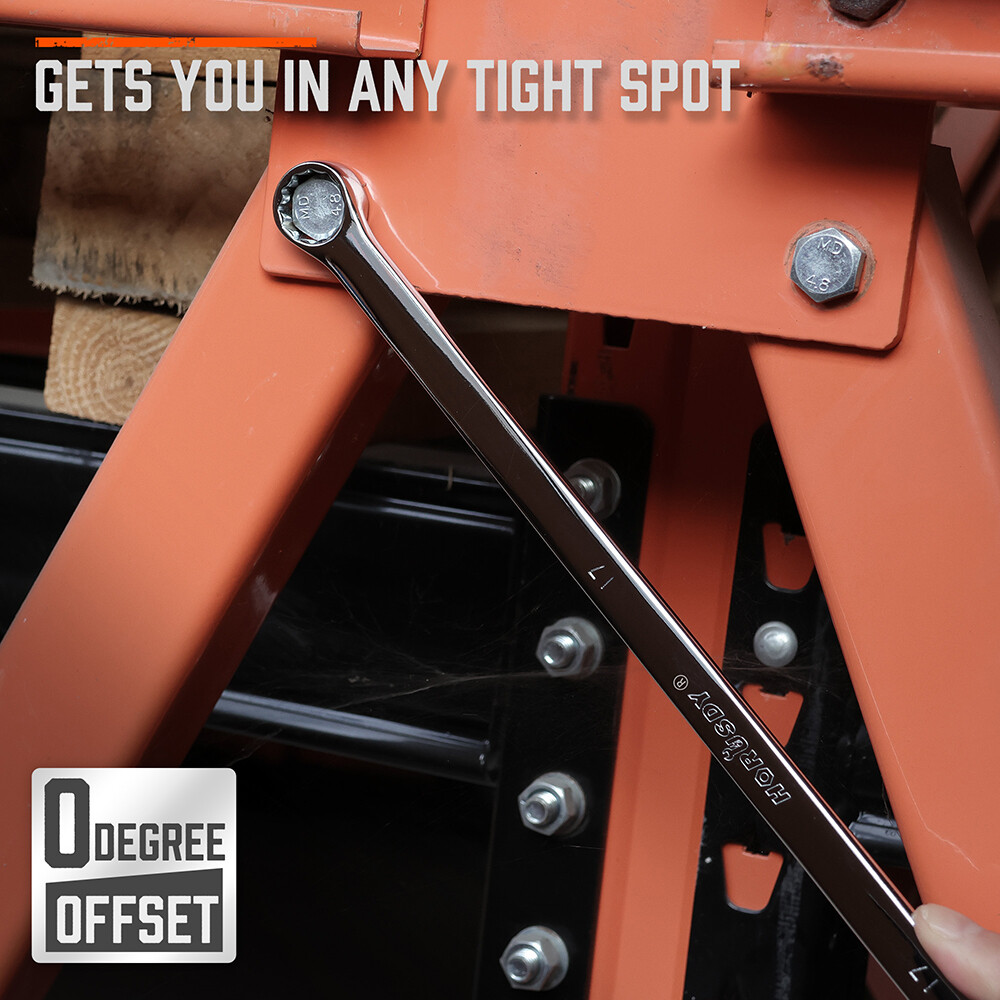 9PC Extra Long Ratcheting Wrench Set Anti-Slip Double Box Spanner Metric 8-22MM