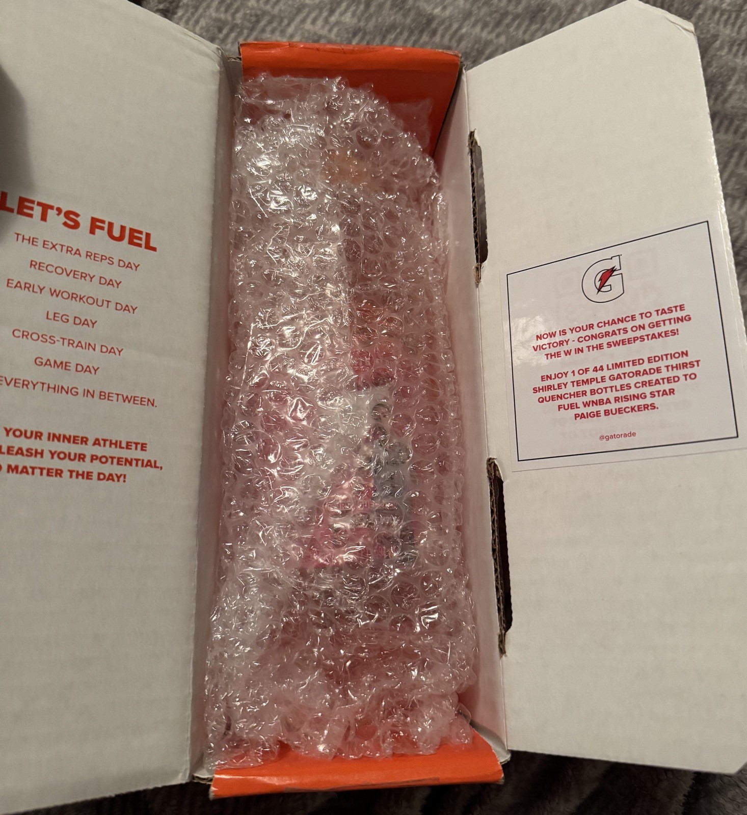 Gatorade Paige Bueckers Shirley Temple Bottle Sweepstakes 1 of 44 Extremely Rare