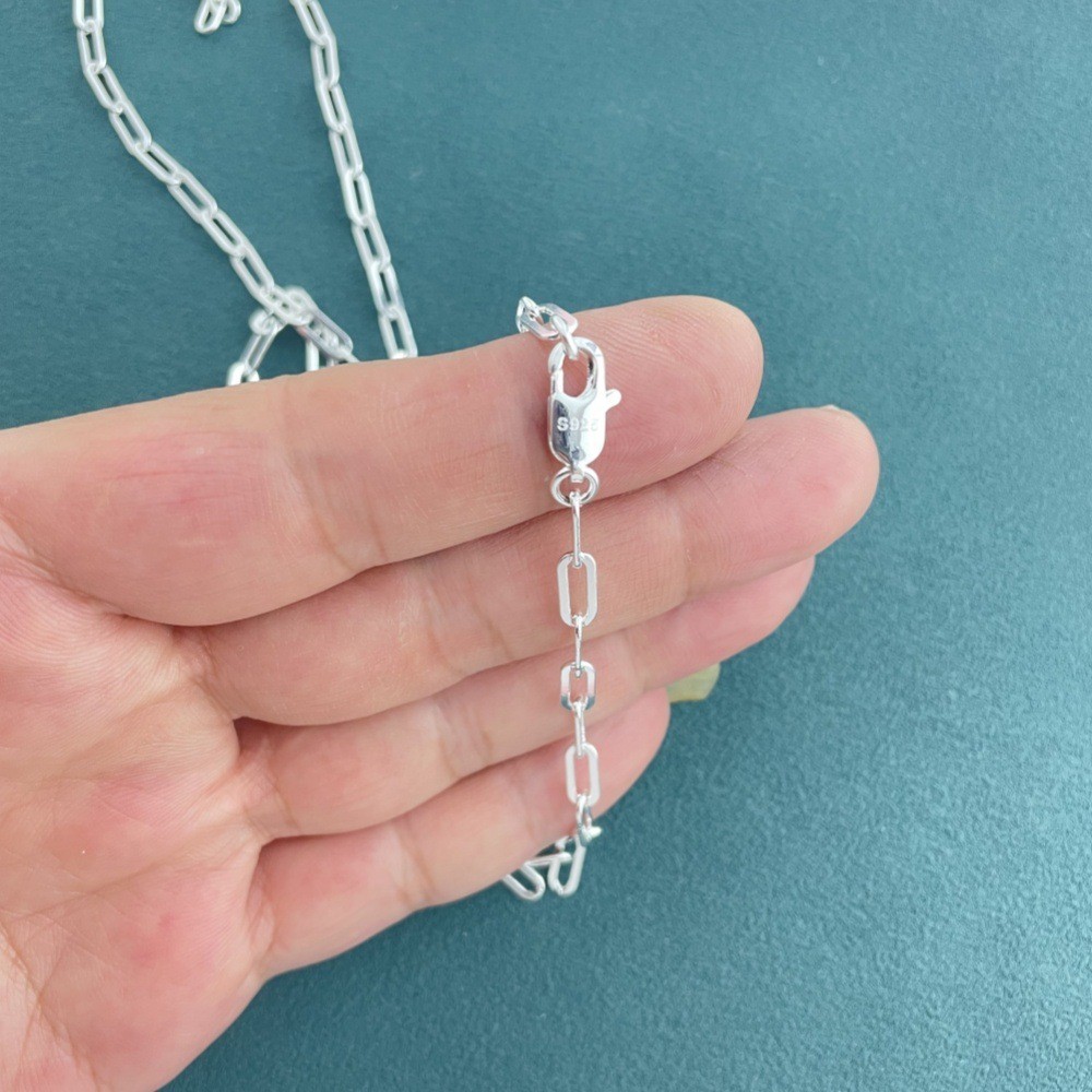 925 Sterling Silver 4mm Paperclip Link Chain Necklace Unisex #N277