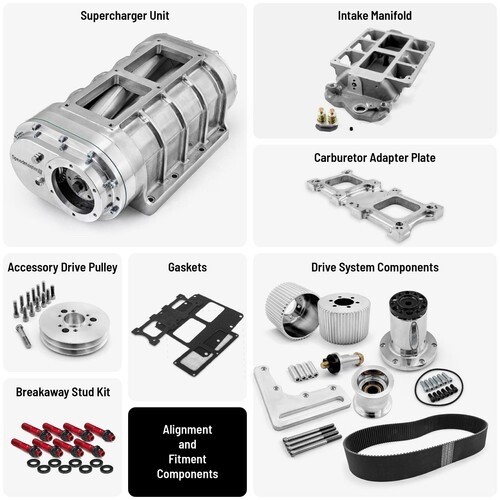 SBC Chevy 350 383 Complete 6-71 Blower Kit Roots Style