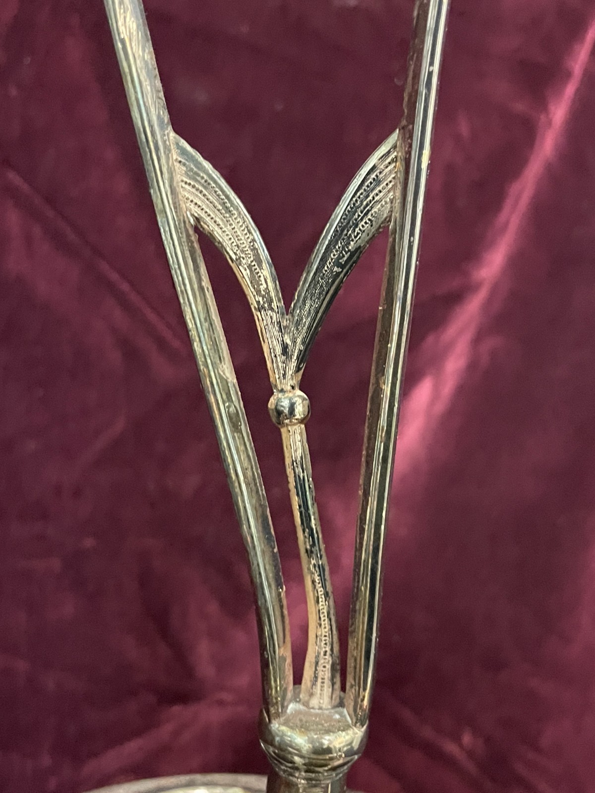 Antique 1800's Wilcox Silver Plate Cruet Condiment Set 3 Etched Amber Bottles