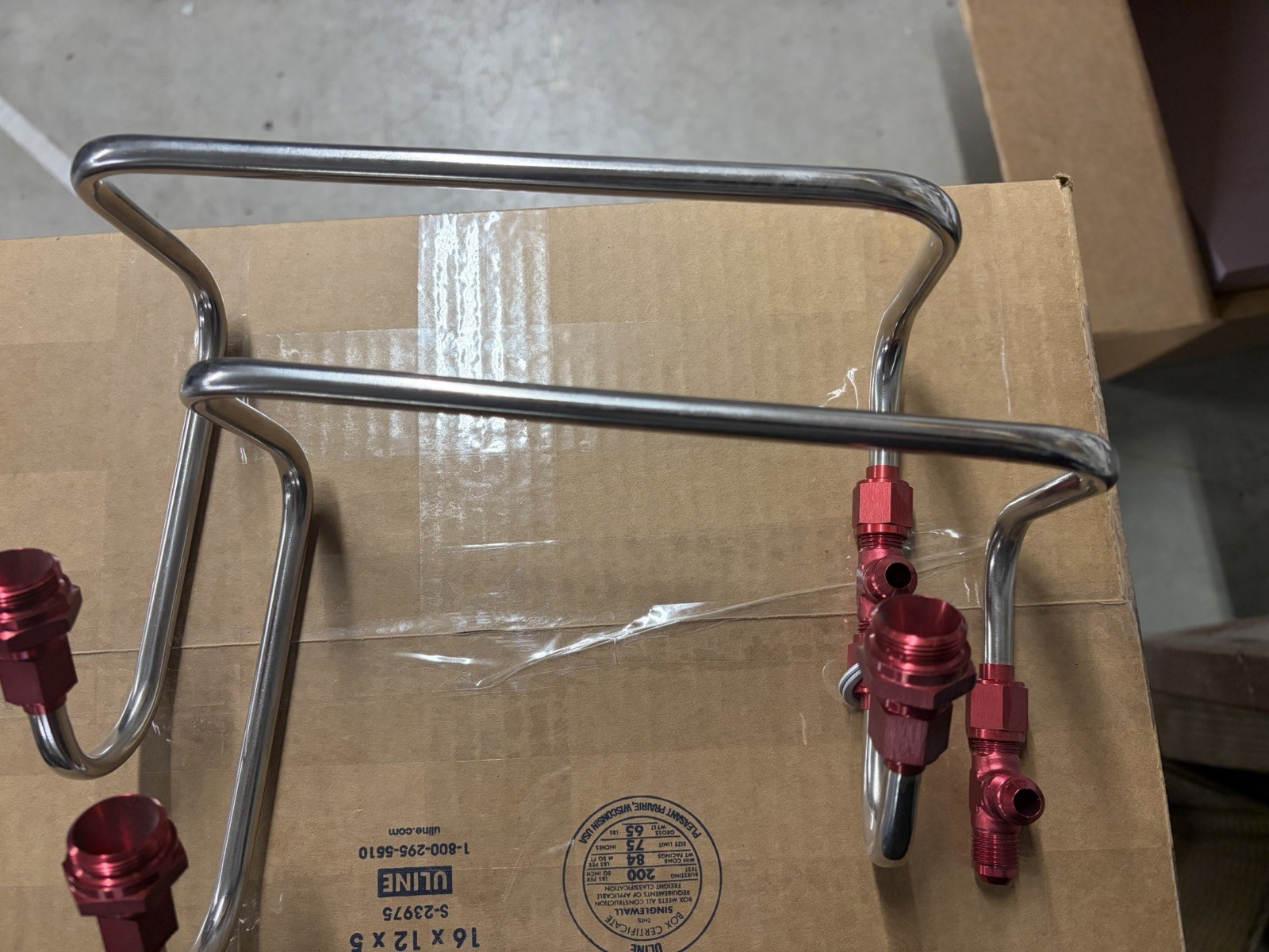 Mooneyham Blowers Holley carb stainless side saddle fuel lines Blower Tunnel ram